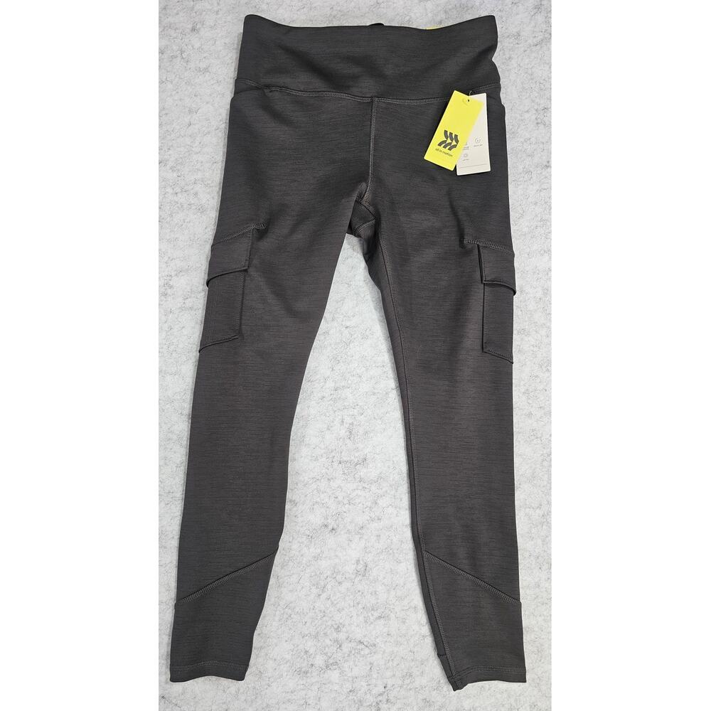 All in Motion Cargo Leggings, Gray Heather,  Pockets, Workout New with Tags Sz S
